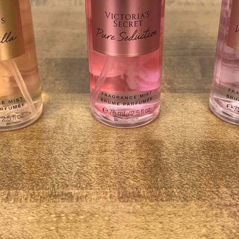 Victoria's Secret Fragrance Mist Lot Bare Vanilla, Pure Seduction, Velvet Petals